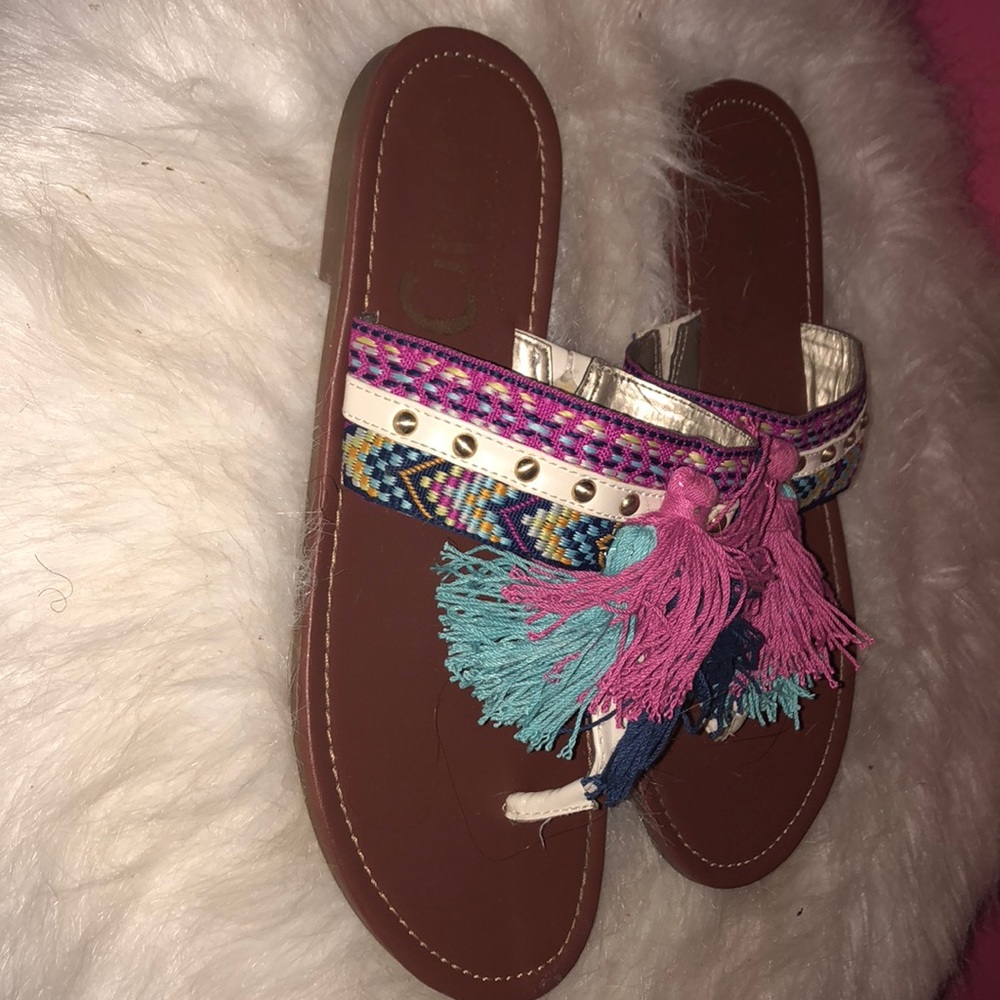 Aztec slide in sandals